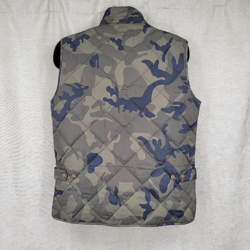 J Crew Camo Quilted Layering Vest Men's Size Medium Camouflage